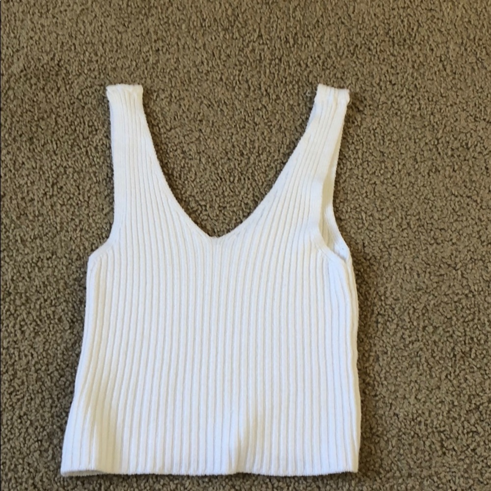 white brandy melville knit tank